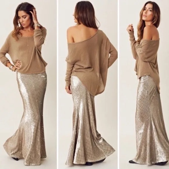 Line & dot Anthropologie sirene sequin mermaid skirt nwt